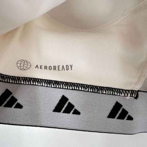 Adidas medium Powerreact Training Medium-Support Techfit Sports Bra white black - Picture 5 of 7